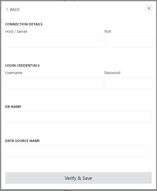 Entering database connection details