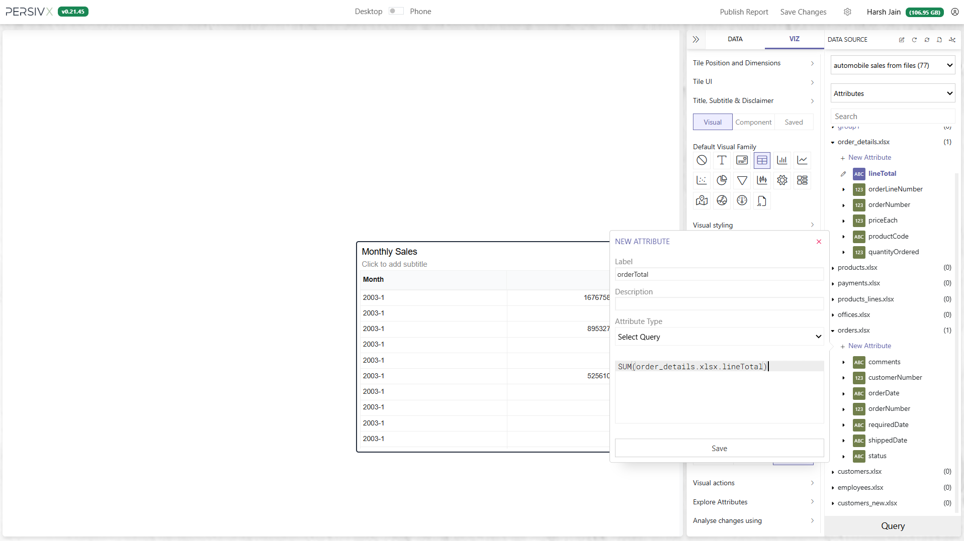 Creating the orderTotal custom attribute