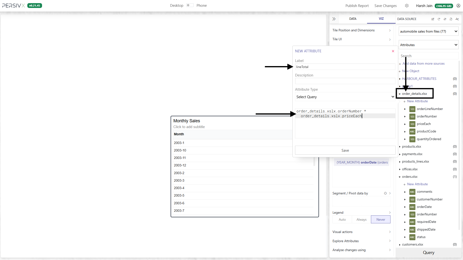 Entering the custom attribute formula
