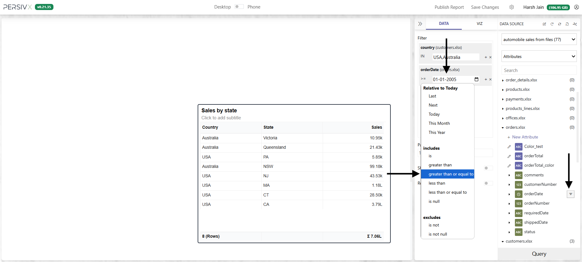 Adding a date filter