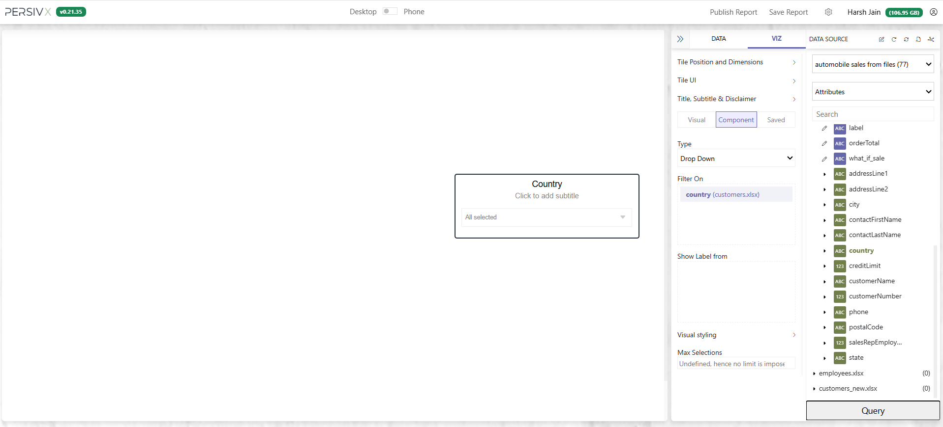 Adding an attribute to the Filter On box