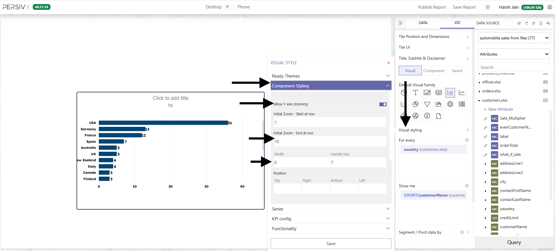 Configuring zoom controls