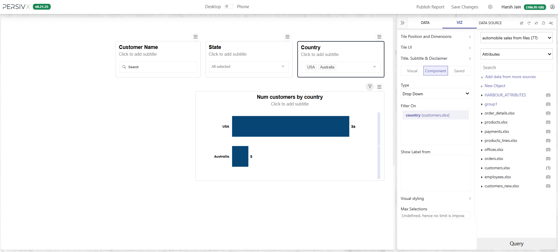 The filter now driving the query-based visual